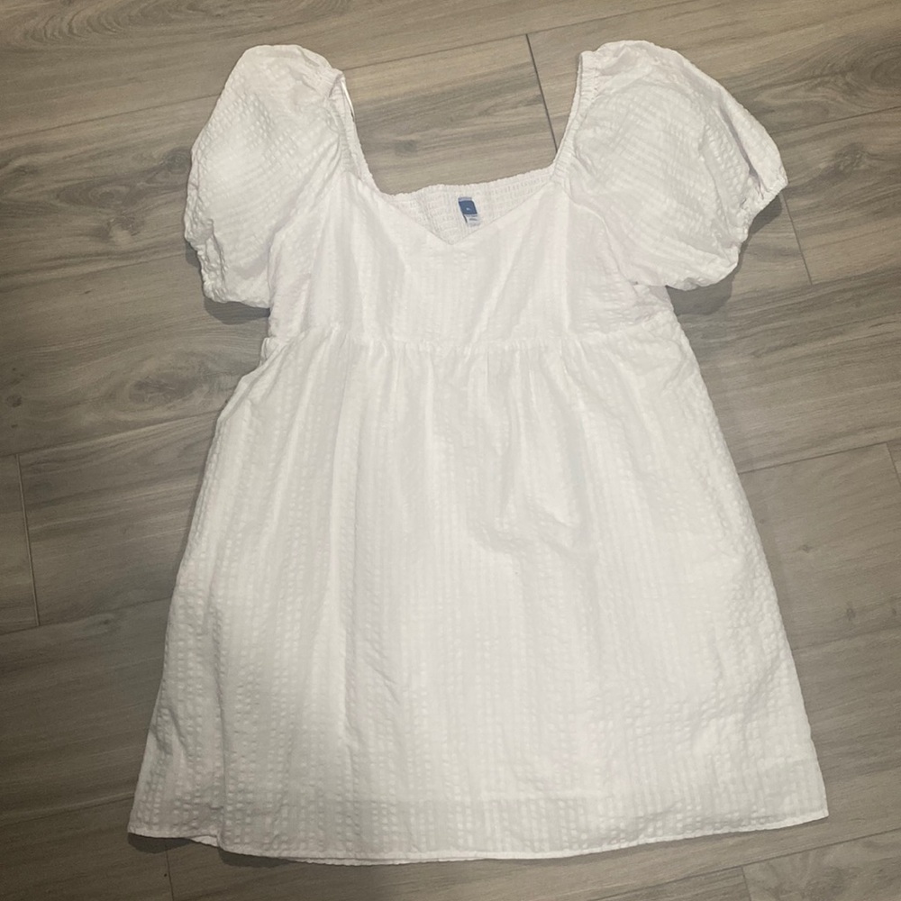 White Puff Sleeve Dress